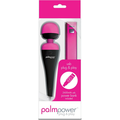 PalmPower Massage Wand Plug and Play USB Pink