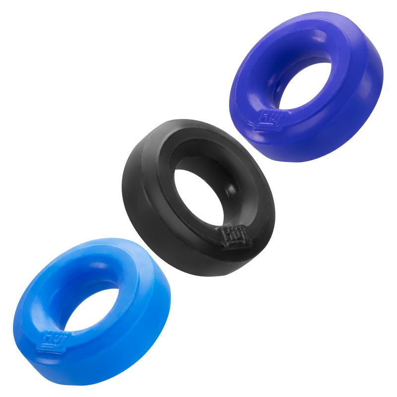 HUJ3 Cock Ring 3 Pack by Hunkyjunk Blue
