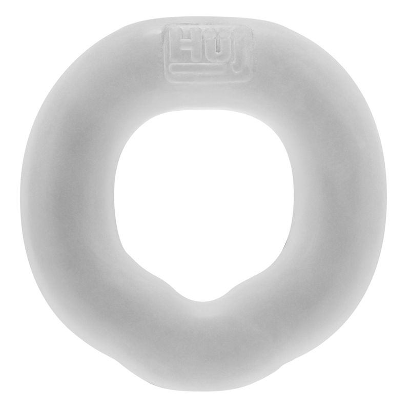 Hunkyjunk FIT Ergo Cock Ring Ice front view showing the ergonomic dip