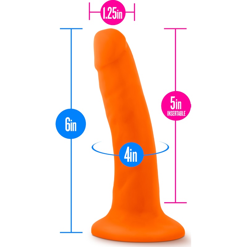 Neo Dual Density Cock 6in Neon Orange Orange