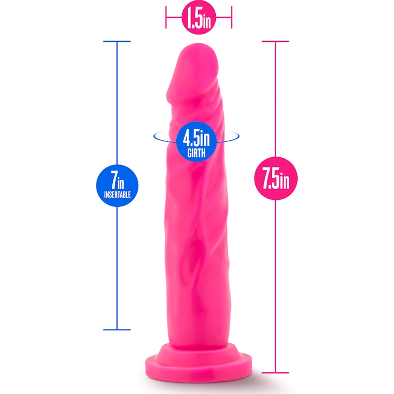 Neo Dual Density Cock 7.5in Neon Pink Pink