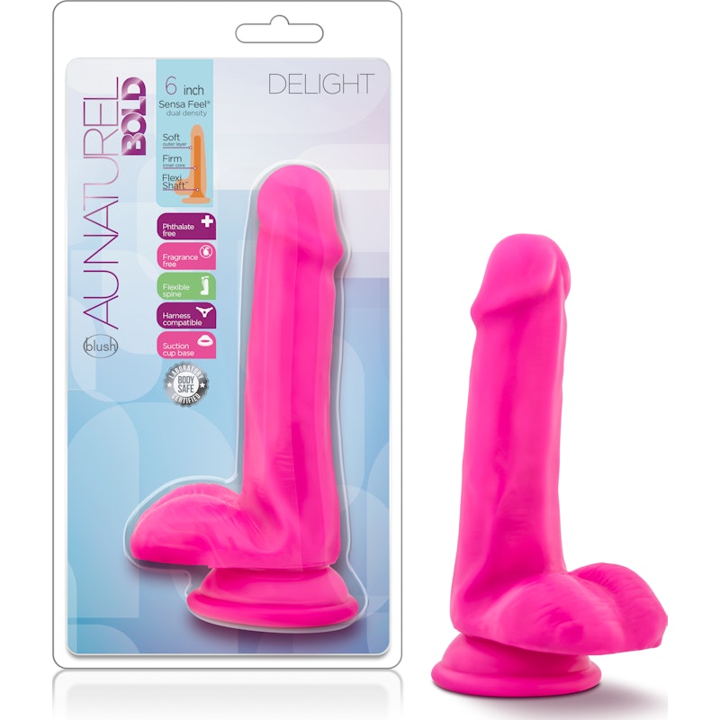 Au Naturel Bold Delight 6in Dildo Pink Pink