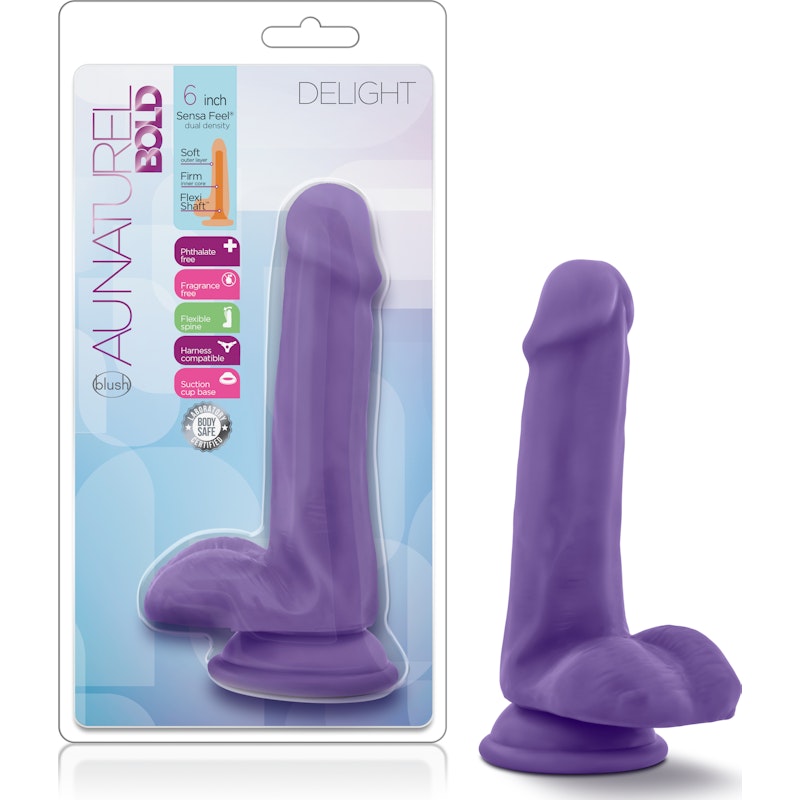 Au Naturel Bold Delight 6in Dildo Purple Purple