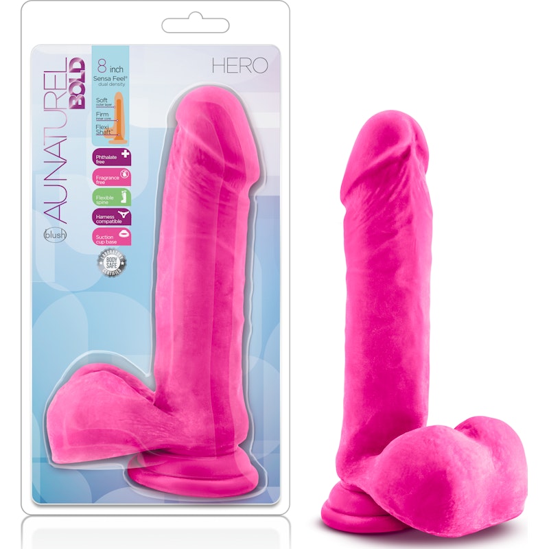 Bold Hero 8" Dildo with Balls – Dual-Density, Suction Base