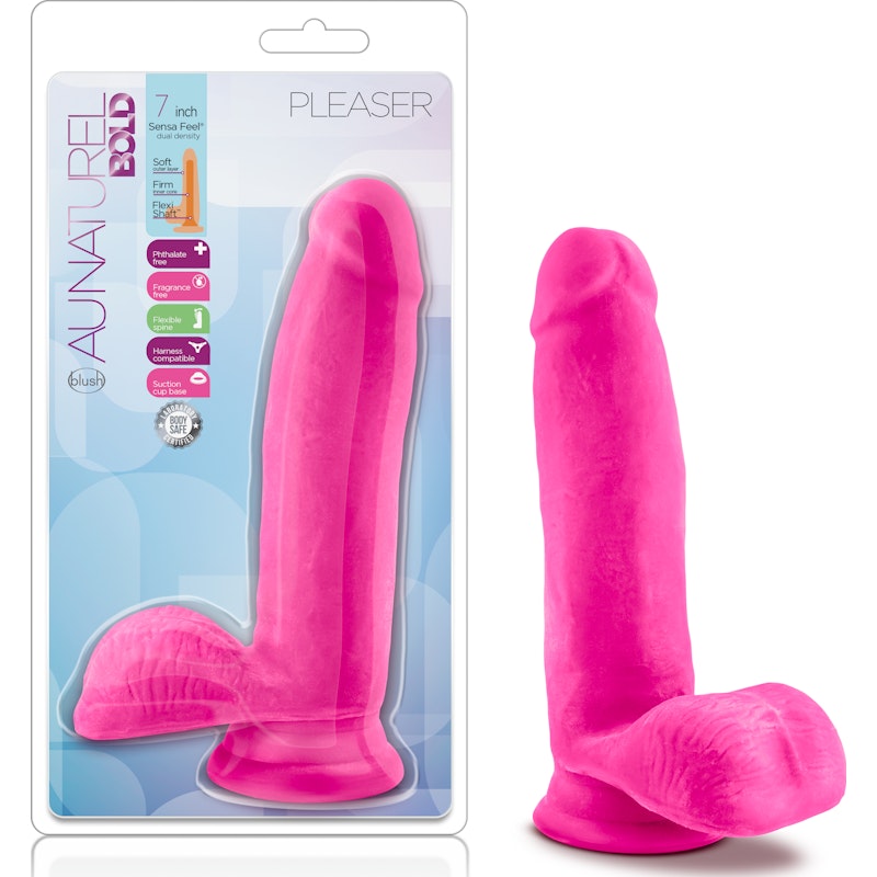 Bold Pleaser 7inch Dildo with Balls Pink