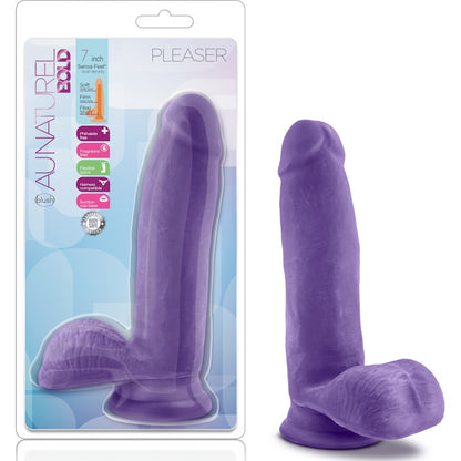 Au Naturel Bold Pleaser 7in Dildo Purple Purple