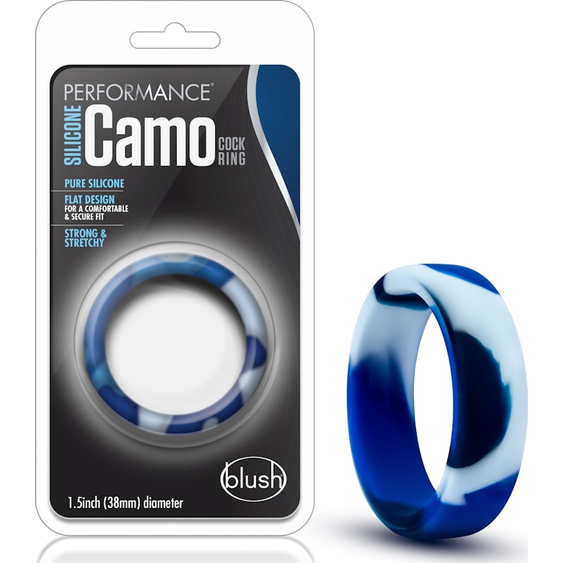 Performance Silicone Camo Cock Ring Blue Camoflauge Blue