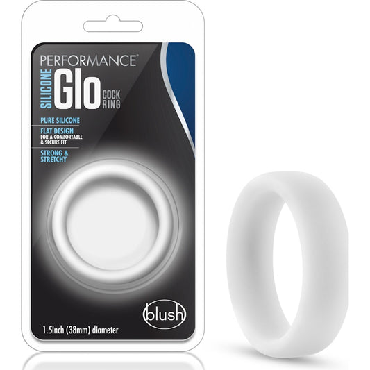 Performance Silicone Glo Cock Ring White Glow White