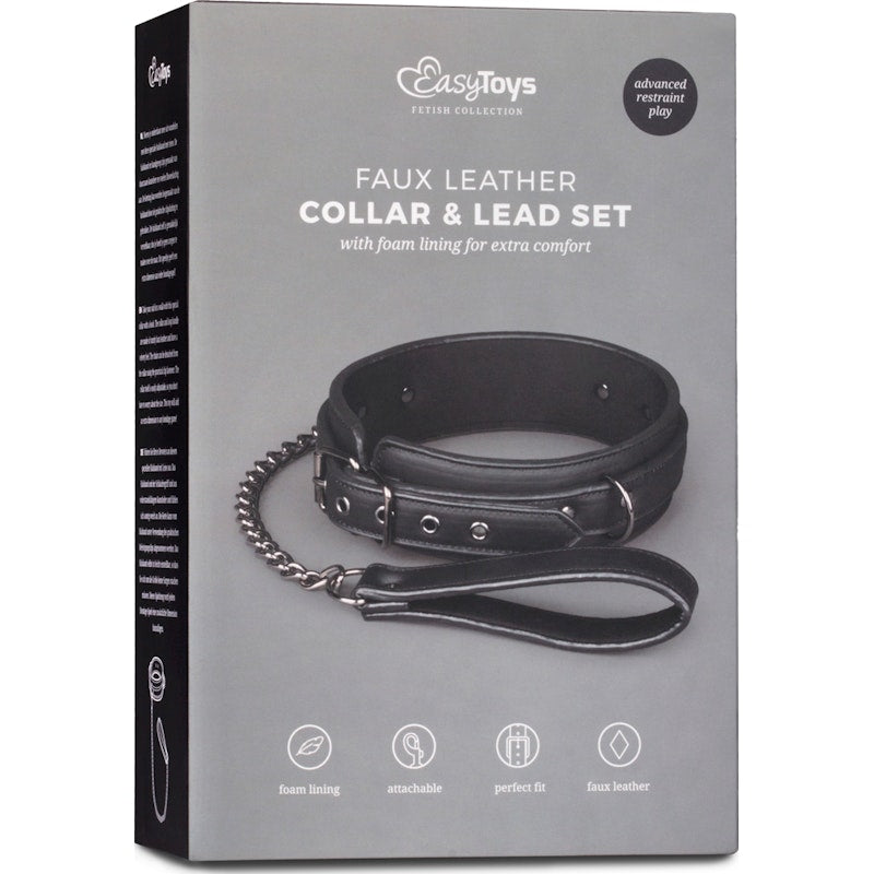 Fetish Collar With Leash Black