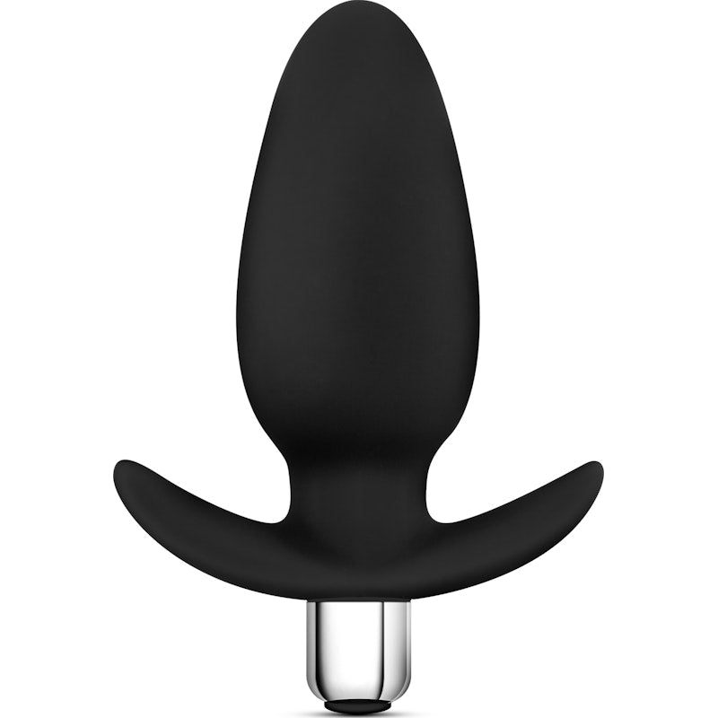 Luxe Little Thumper Butt Plug with Vibrating Bullet Black