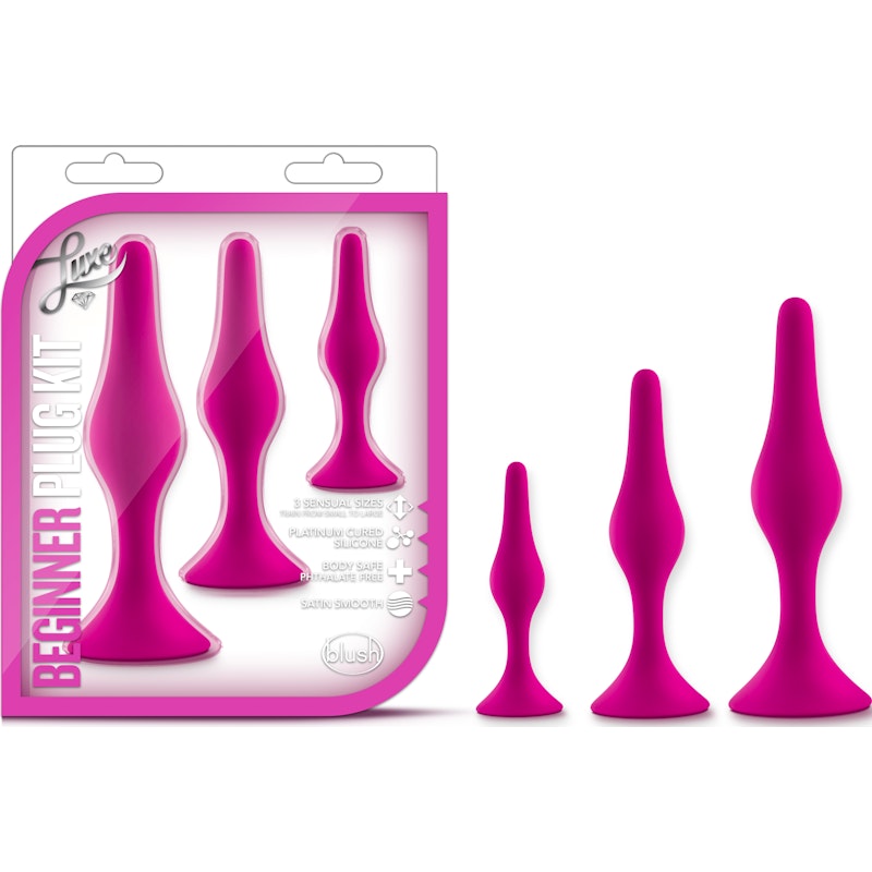 Pink Luxe Beginner Tapered Tip Butt Plug Kit