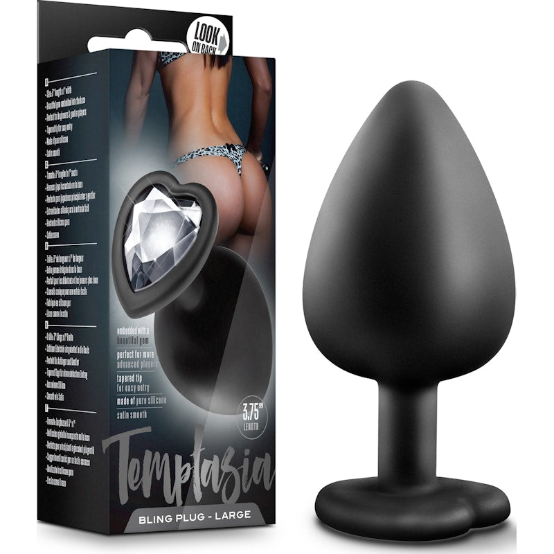 Temptasia Bling Large Butt Plug with Heart Shaped Jewel