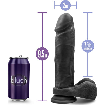 Au Naturel Bold Massive 9in Dildo Black Black