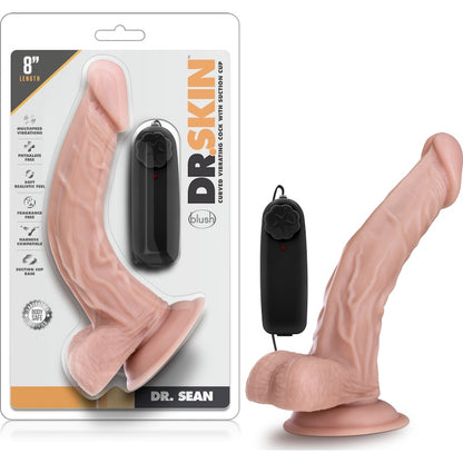 Dr Skin Dr Sean 8in Vibrating Cock with Suction Cup Vanilla Vanilla