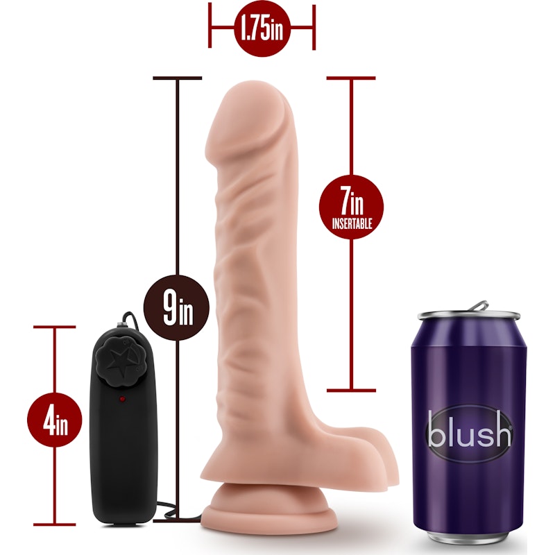 Dr Skin Dr James 9in Vibrating Cock with Suction Cup Vanilla Vanilla