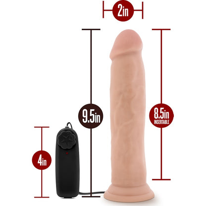 Dr Skin Dr Throb 9.5in Vibrating Realistic Cock with Suction Cup Vanilla Vanilla