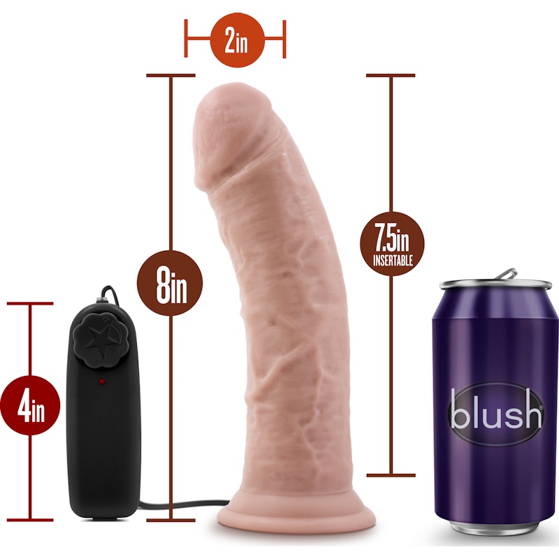 Dr Skin Dr Joe 8in Vibrating Cock with Suction Cup Vanilla Vanilla