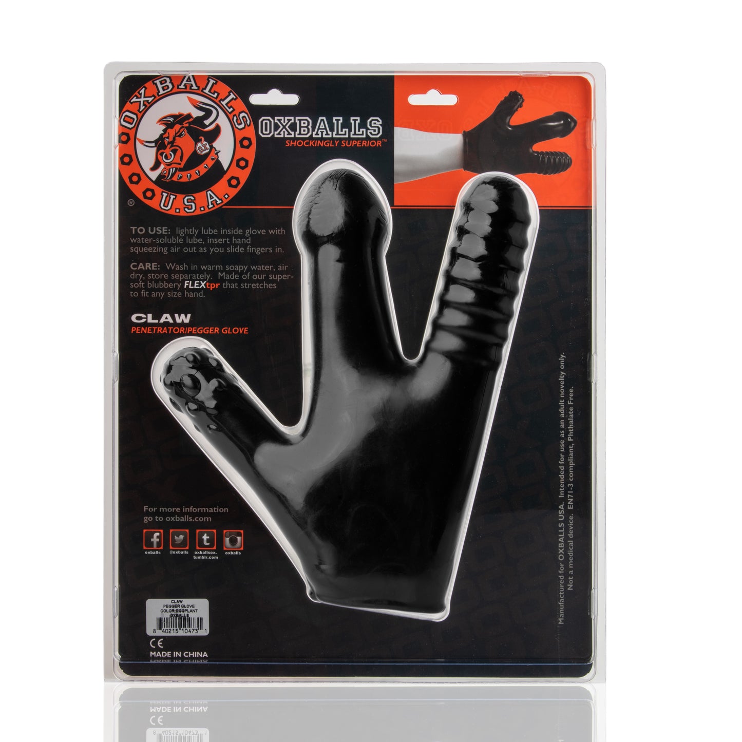 Claw Glove Black Slide Your Hand in Dildo by OxBalls