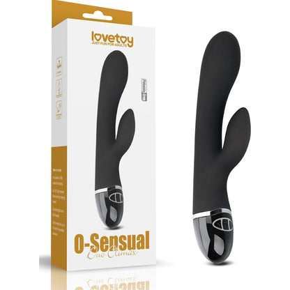 O Sensual Silicone Rechargeable Rabbit Vibrator Black