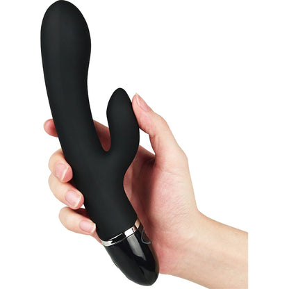 O Sensual Silicone Rechargeable Rabbit Vibrator Black