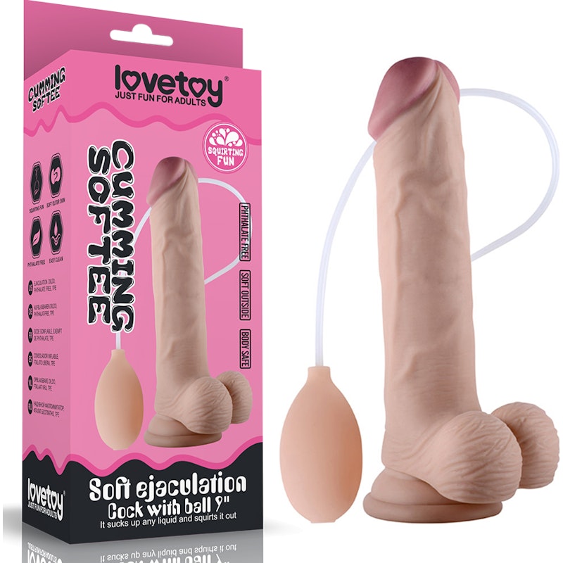 Soft Ejaculation Cock With Ball 9in Flesh