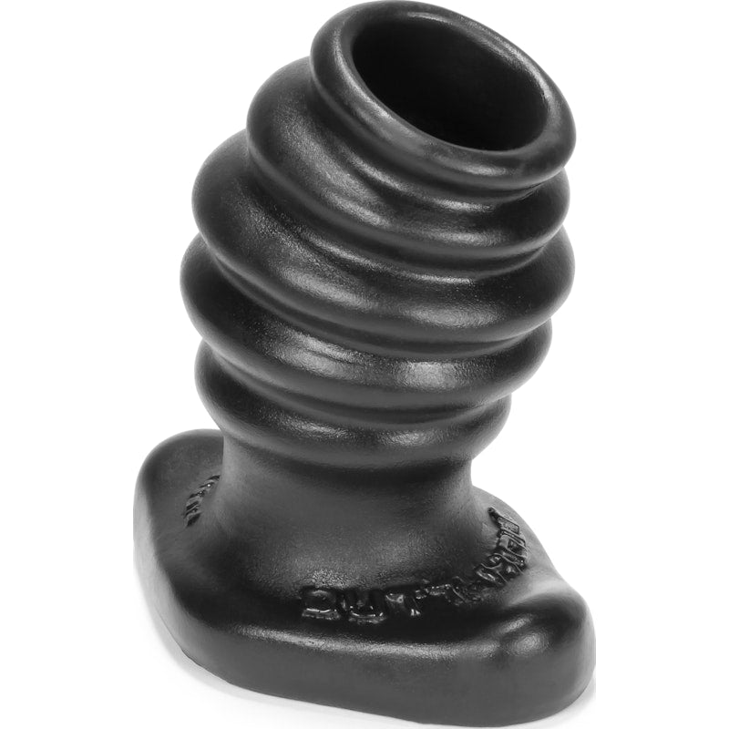 Butthole 2 Hollow Butt Plug Rippled Pure Platinum Silicone