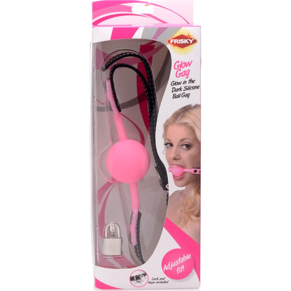 Glow Gag Glow in the Dark Silicone Ball Gag Pink