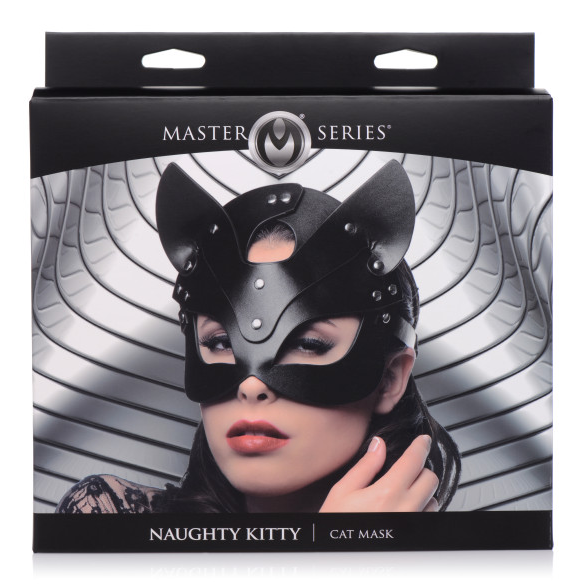 Master Series Naughty Kitty Cat Mask Faux Leather Roleplay Mask