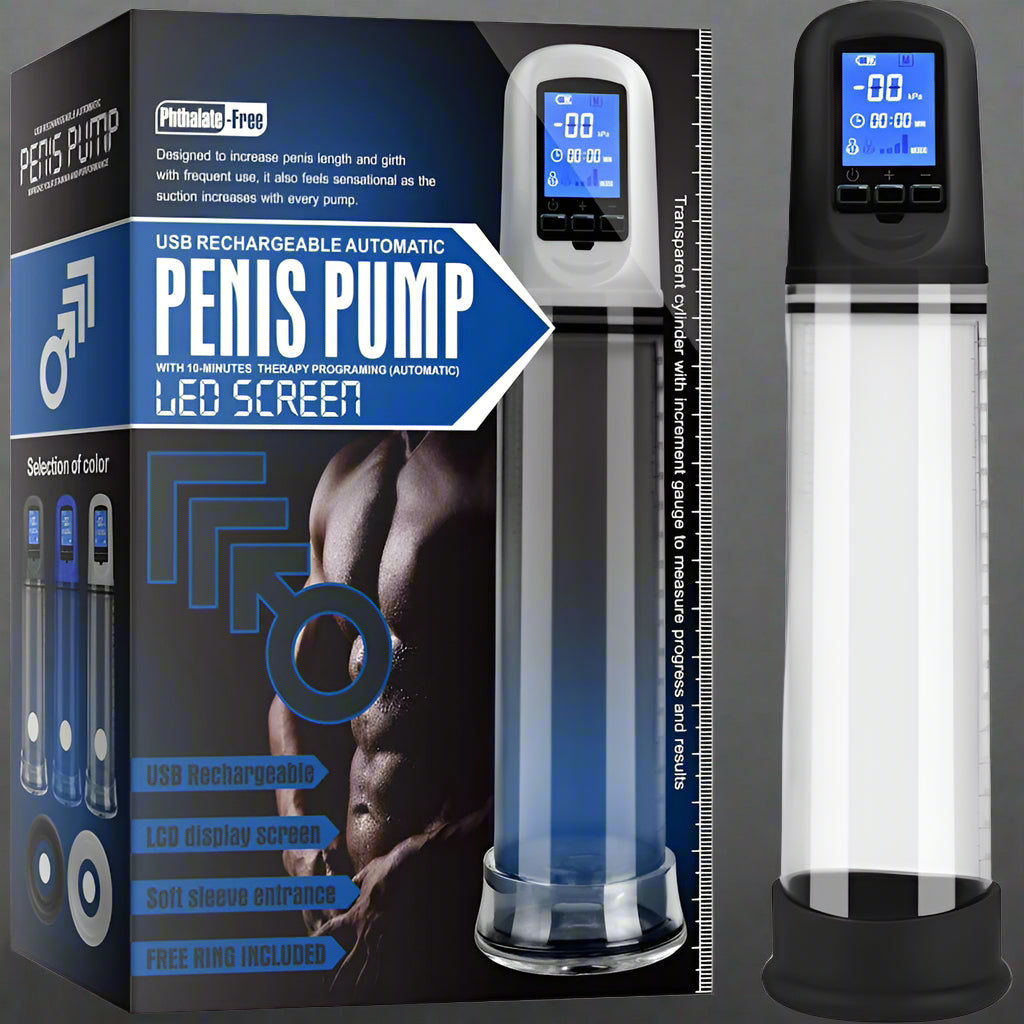 Luxury Auto Penis Pump USB with Training Programmes Clear