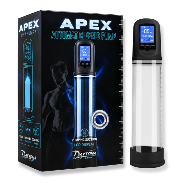 Daytona Apex Luxury LCD Automatic Penis Pump Clear