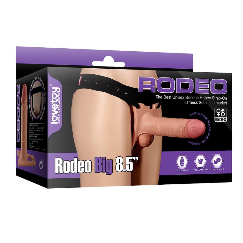 Rodeo Hollow Strap On Set 8.5inch