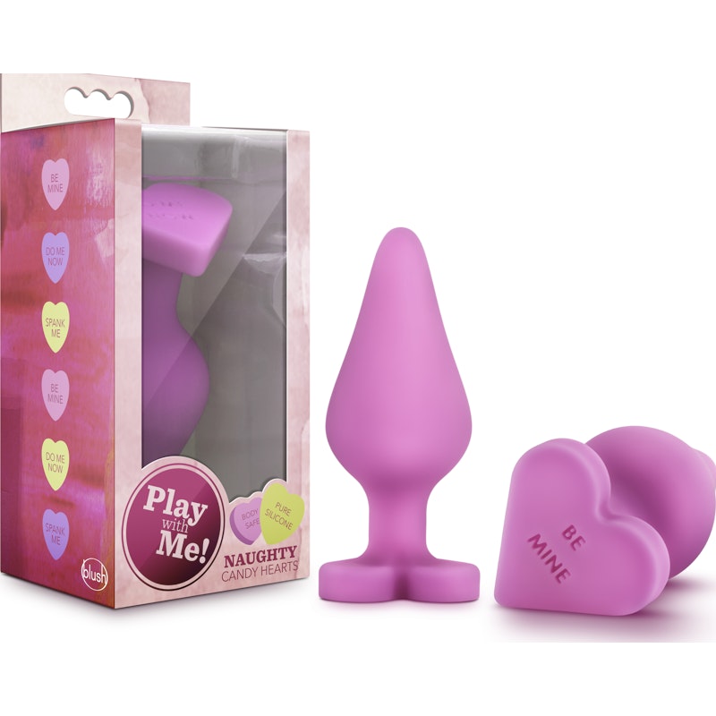 Naughty Candy Heart Butt Plug Be Mine Pink