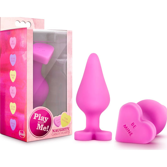 Naughty Candy Heart Butt Plug Be Mine Pink