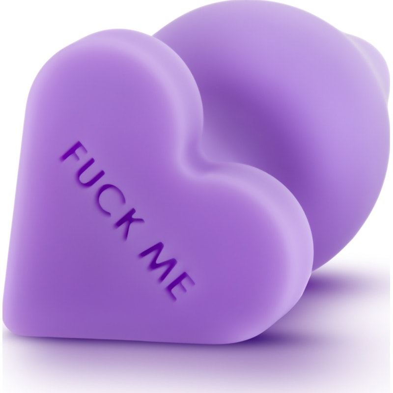 Naughtier Candy Heart Butt Plug Fuck Me Purple