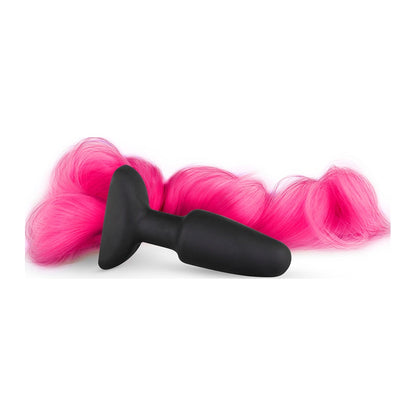 Seductive Silicone Butt Plug with Long Pink Tail