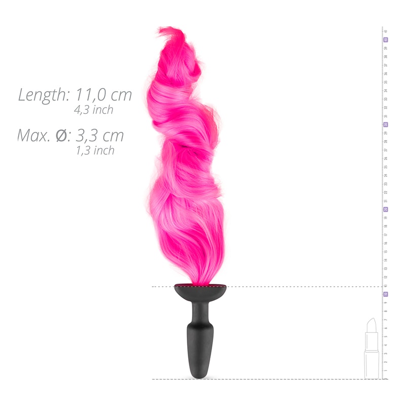 Seductive Silicone Butt Plug with Long Pink Tail