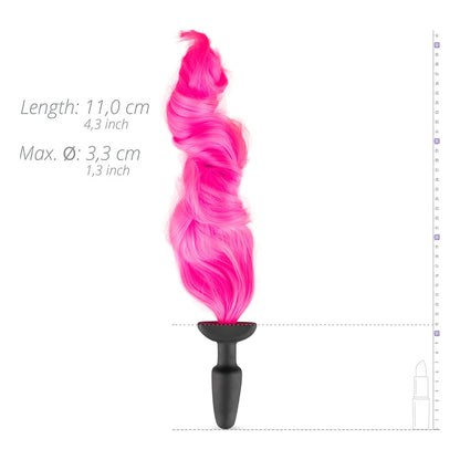 Seductive Silicone Butt Plug with Long Pink Tail