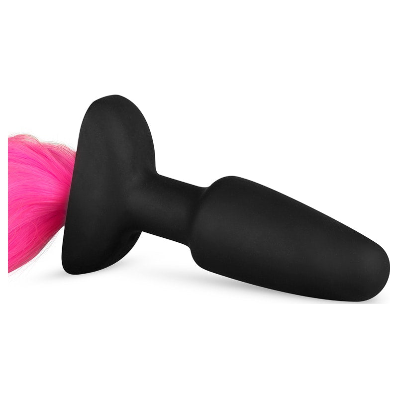 Seductive Silicone Butt Plug with Long Pink Tail