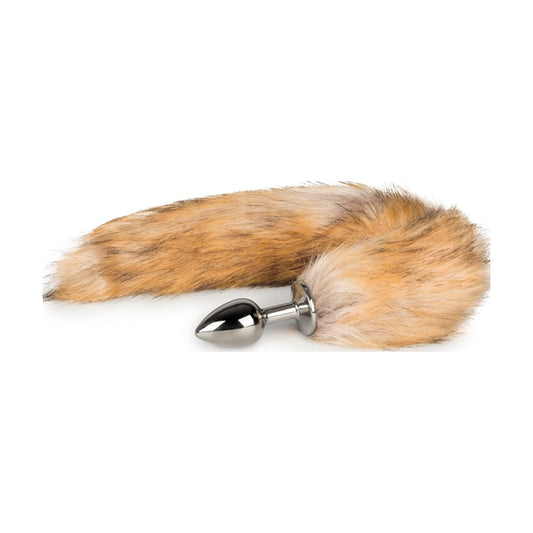 Faux Fur Tail with Silver Butt Plug Style 1