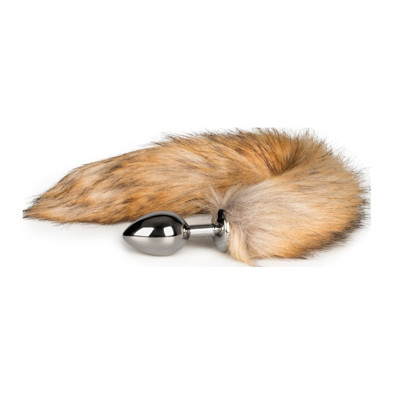 Faux Fur Tail with Silver Butt Plug Style 2