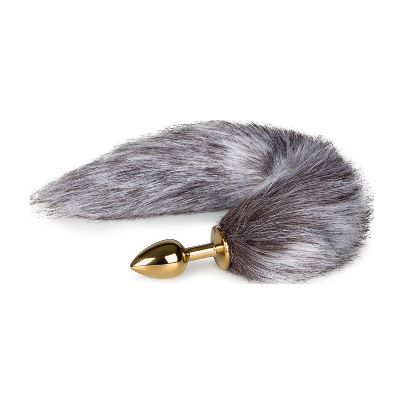 Faux Fur Tail with Gold Butt Plug Style 5