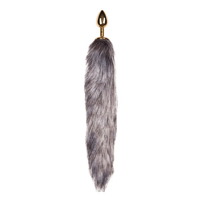 Faux Fur Tail with Gold Butt Plug Style 5