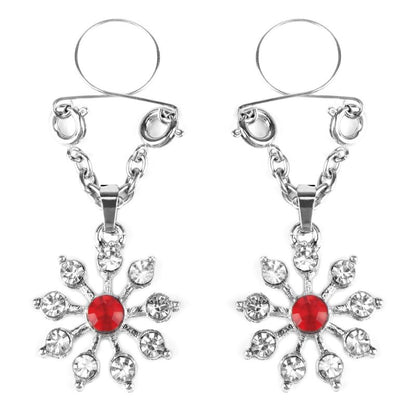 Ruby and Diamond Star Nipple Jewellery