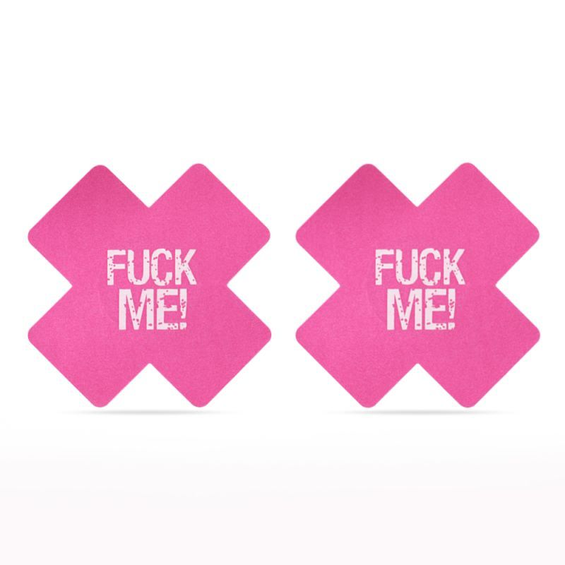 FUCK ME Cross Pattern Nipple Pasties Twin Pk