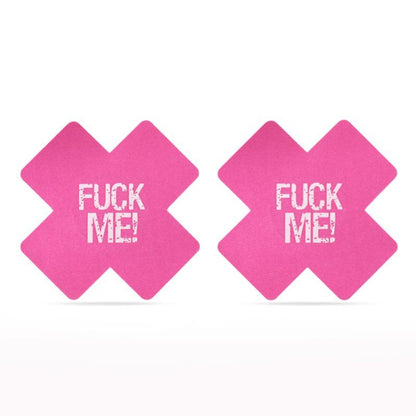 FUCK ME Cross Pattern Nipple Pasties Twin Pk