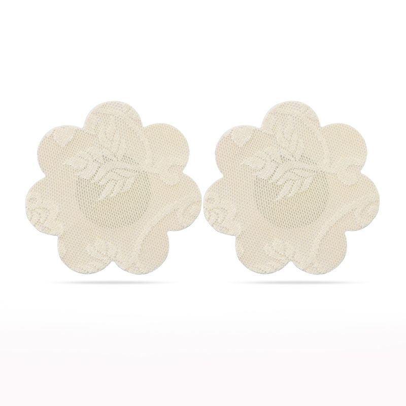 Lace Heart and Flower Nipple Pasties Twin Pk Nude