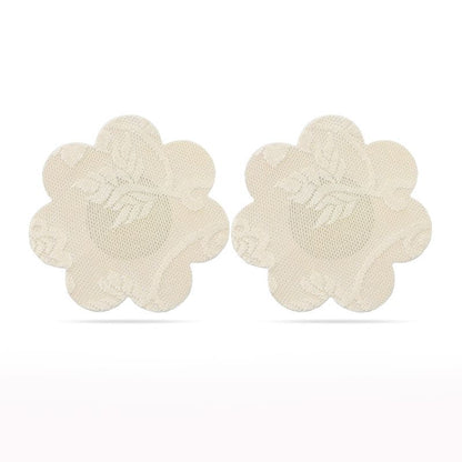 Lace Heart and Flower Nipple Pasties Twin Pk Nude