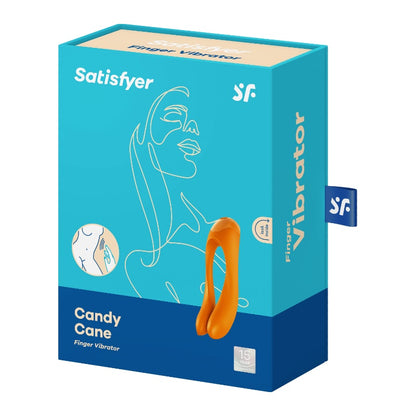 Satisfyer Candy Cane Finger Vibrator Waterproof Orange