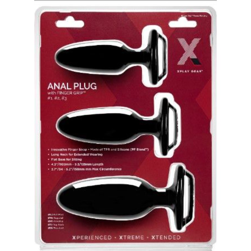 PerfectFit Butt Plug Xplay Finger Grip 3 Piece Set All Sizes