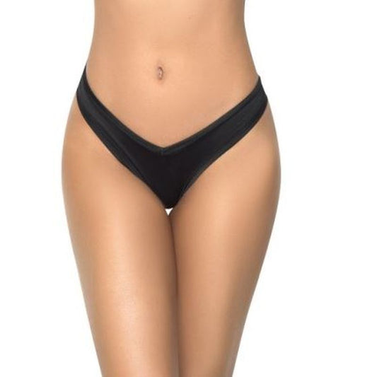 High Leg Thong Black Small/Medium Black